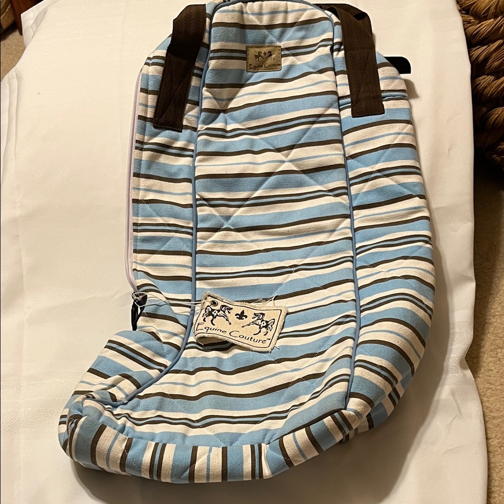 Equine Couture Blue Stripe Garment Bag - Travel & Storage! Like new !